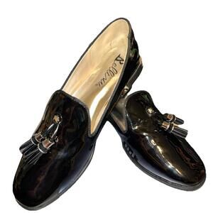 Bellini patent leather shoes with tassels size 8 women’s black Silver Heel